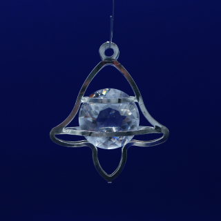 Závěsný vánoční ornament – Kovový rám s broušeným krystalem