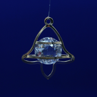 Závěsný vánoční ornament – Zlatý rám s broušeným krystalem