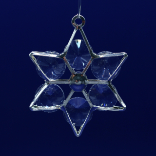 Závěsný vánoční ornament – Krystalová hvězda v kovovém rámu